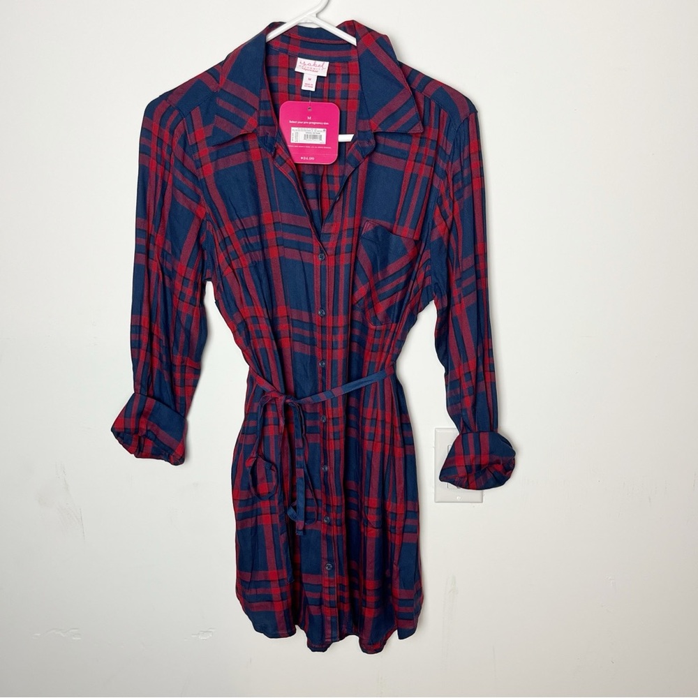 Isabel Maternity by Ingrid & Isabel Navy and‎ Red Checkered Top